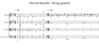 Nuvole Bianche  String Quartet para Violino🎻 Partitura  Sheet Music [upl. by Eyaf]