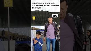 watch  Sunidhi Chauhan and Salim Merchants Reunion at Mumbai Airport shorts viral [upl. by Astiram]