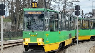 Konstal skład 105Na 244249 MPK Poznań  linia 11 [upl. by Airotkiv]