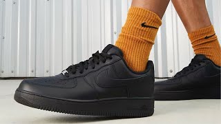 Nike Air Force 107 Legendary BLACK  UNBOXING amp REVIEW [upl. by Lazarus112]