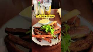 🇱🇹Lithuania what to eat Kepta Duona  fried bread with garlic  passportcookbook [upl. by Gefen368]