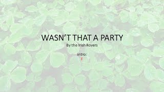 Wasnt That A Party by Irish Rovers  Easy acoustic chords and lyrics [upl. by Ahcrop]