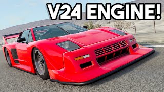 This BeamNG Car Mod Has a V24 ENGINEyes really [upl. by Cogswell973]