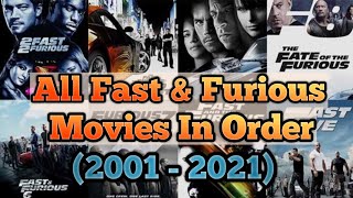 All Fast amp Furious Movies In Order  Fast amp Furious Movies List In Sequence  F9 [upl. by Adolpho]