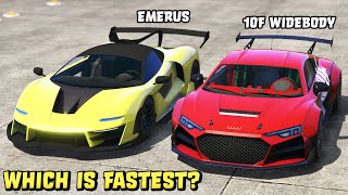 GTA 5  PROGEN EMERUS vs OBEY 10F WIDEBODY  Which is Fastest [upl. by Gildea972]