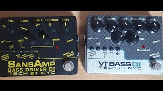 Sansamp BASS DRIVER DI v2  VT BASS DI Comparison BDDI vs VTDI [upl. by Anohsal]