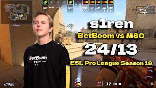 CS2 POV BetBoom s1ren 2413 vs M80 Mirage ESL Pro League Season 19 [upl. by Anilet]