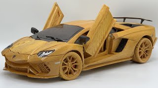 Wood Carving  Lamborghini Aventado S 2021  Woodworking Art [upl. by Batruk690]