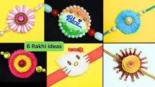 6 DIY Easy Rakhi making Ideas with wasted materials How to make Rakhi at home Rakhi tutorial 2024 [upl. by Niasuh]