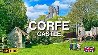 Corfe Castle Walking Tour  English Countryside Walk 🏡  4K HDR [upl. by Oiramat]