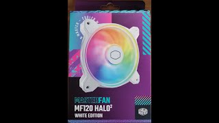 Cooler Master MasterFan MF120 Halo2 White Edition 120 PWM ARGB Fan Review Pt 1 [upl. by Grewitz]