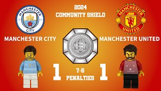 Soccer Lego Stop Motion Manchester City  Manchester United goals match 1082024 Community Shield [upl. by Dehsar]