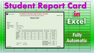 Automatic Report Card in Excel  Student Result Card in Excel [upl. by Rodie]