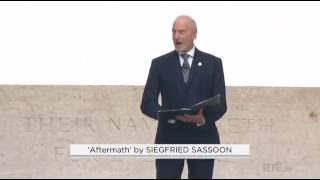 Aftermath by Siegfried Sassoon read by Charles Dance Battle of the Somme Commemoration [upl. by Dlared167]