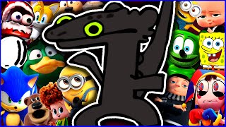 Toothless Dancing Meme Song Movies Games and Series COVER feat Gummy Bear [upl. by Notaek]