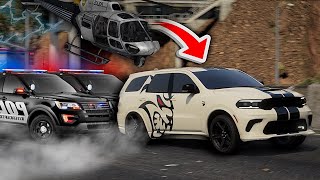 1500Hp Dodge Durango SRT Hellcat Running from Cops in GTA 5 [upl. by Sirtemed]