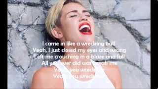 Miley Cyrus  Wrecking Ball Lyrics Full Song [upl. by Atnoed]