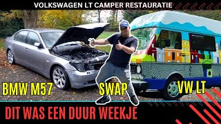 Werkplaats Vlog 15 VW LT camper restauratie voorbereiding BMW M57 swap avontuur in Duitsland [upl. by Llydnek]