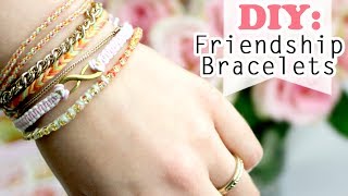 DIY 4 Ways how to make Easy Friendship Bracelets [upl. by Dnomal]