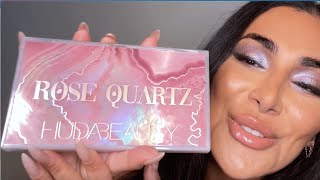 REVEALING Huda Beauty Rose Quartz Palette amp Collection  مجموعة روز كوارتز الجديدة [upl. by Ahsat]