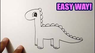 How to draw animals for beginners  Dinosaur Cute [upl. by Alin]