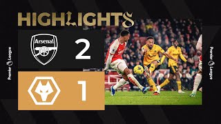 Superb Cunha goal in battling defeat  Arsenal 21 Wolves  Highlights [upl. by Sillad317]