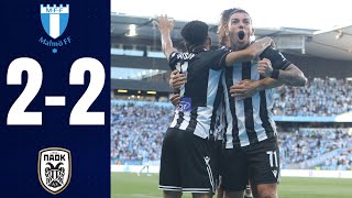 Malmö FF vs PAOK  22  HIGHLIGHTS  UCL Qualification 20242025 [upl. by Wildon708]