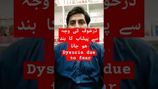 Dysuria due to fear  ڈر خوف سے پیشاب کا بند ھو جانا Drwaqassaeed homeopathicTreatment trending [upl. by Lenz]