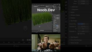 Noob vs Pro gamedev creating grass blendertutorial blender blendercommunity blender3d b3d [upl. by Arrotal]