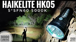 Haikelite HK05 SFN605 5000K 30000 lumens 1000 meters [upl. by Draillih344]