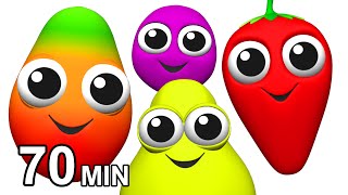 Fruit Songs amp Vegetables Rhymes  Learn Names of Fruits  Childrens English ESL  Busy Beavers [upl. by Erdnassak]