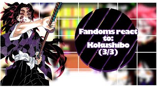 Fandoms react to Kokushibo 33  Fandoms react to demon slayer  Fandoms react [upl. by Ailaham]