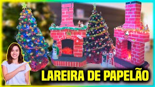 LAREIRA DE PAPELÃO COM FOGO FALSO PARA O NATAL  PASSO A PASSO [upl. by Adham]