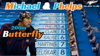 🏊‍♂️Michael Phelps in the Olympic 200m Butterfly  Swimming Legend 🌟 [upl. by Nahtiek]