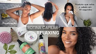 ROTINA CAPILAR RALAXANTE 🍃✨cuidados com o cabelo Cacheado  Produtos e finalização em cachos [upl. by Maren]