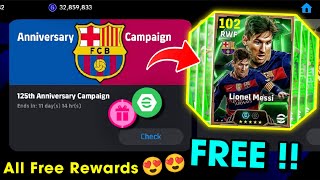 eFootball™ 2025 New Fc Barcelona 125th Anniversary Campaign Rewards  MSN Club Packs Coins 😍🔥 [upl. by Humph]