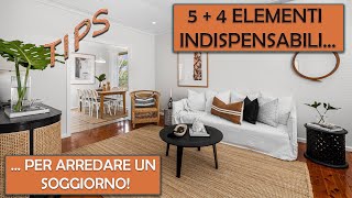 INTERIOR DESIGN  Arredare bene un soggiorno ecco 5  4 elementi indispensabili [upl. by Airotna]