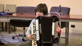 Vittoria Mantovan 6 years  recital first book Suzuki accordion school [upl. by Ligriv]