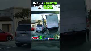 Auf Flucht vor der Polizei zerstört er 3 Autos [upl. by Lemrahs]