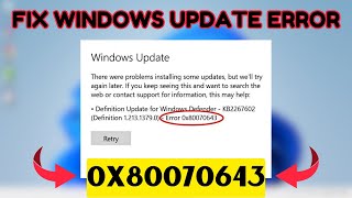 Fix Windows Update Error 0x80070643 in Windows 11 amp 10 [upl. by Goodspeed]