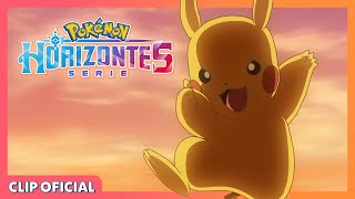 ¿Pikachu puede volar  Serie Horizontes Pokémon  Clip oficial [upl. by Winshell]