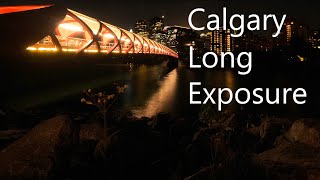 Calgary Peace bridge long exposure night photos [upl. by Aicinod435]