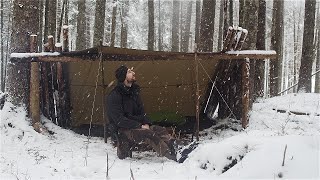 3 Days Solo Winter Camping on a Brokeback Mountain  Survival Shelter in Deep Snow [upl. by Ainirtak628]