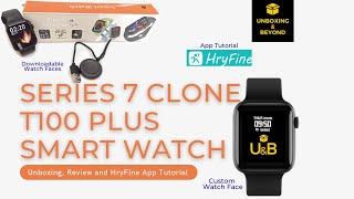 T100 Plus Smartwatch  Apple Series 7 Clone  HryFine App  AliExpress [upl. by Wendolyn]