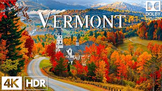 Autumn Vermont 4K • Stunning Footage USA Scenic Relaxation Film with Calming Music  4K Video UHD [upl. by Rivkah]