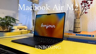 MACBOOK AIR M2 UNBOXING  accessories [upl. by Bratton]