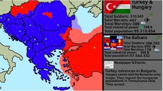 TurkishHungarian Thunder Balkan Union Under Siege with army sizes population amp industry [upl. by Zamora]