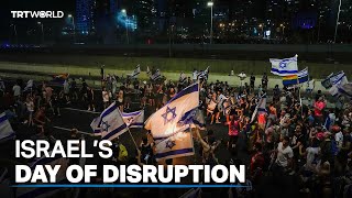 Israeli protesters block highways in day of disruption [upl. by Nosna982]