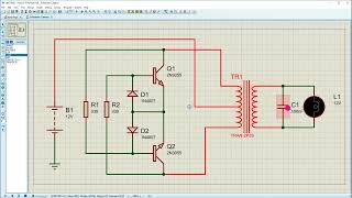 Réalisation dun Onduleur 12V To 220V 1500W Dans Proteus 8 [upl. by Janyte535]