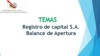 REGISTRO APORTES CAPITAL SOCIEDAD ANONIMA [upl. by Lorelle]